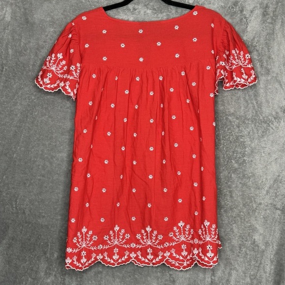 Lane Bryant 16 XL Top Shirt Red Floral Short Cap Sleeve Keyhole Round Neck Knit - Picture 8 of 8